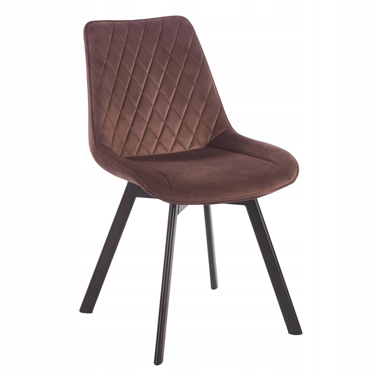 Eleganckie Krzesło Obrotowe Welurowe Mokka Brąz Pikowane Funkcja Powrót