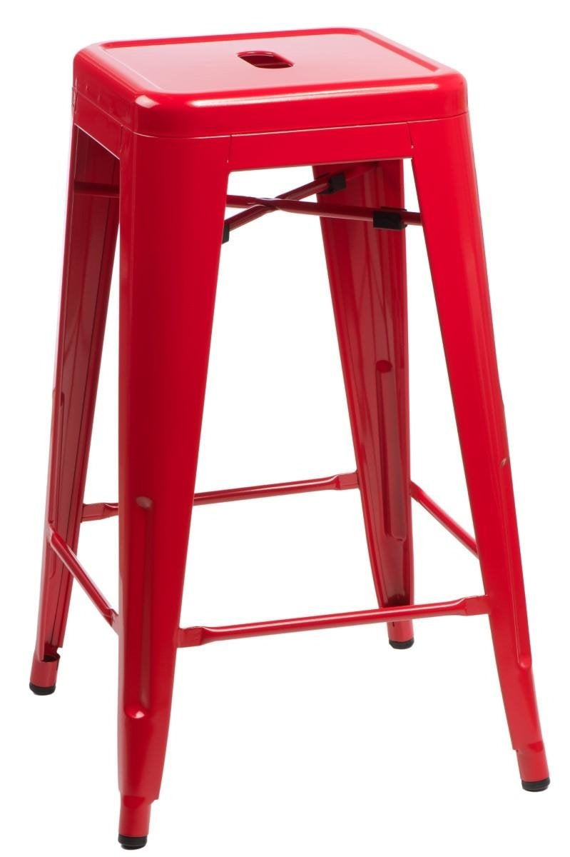 HOKER stołek barowy Paris 75cm METALOWY czerwony insp. Tolix