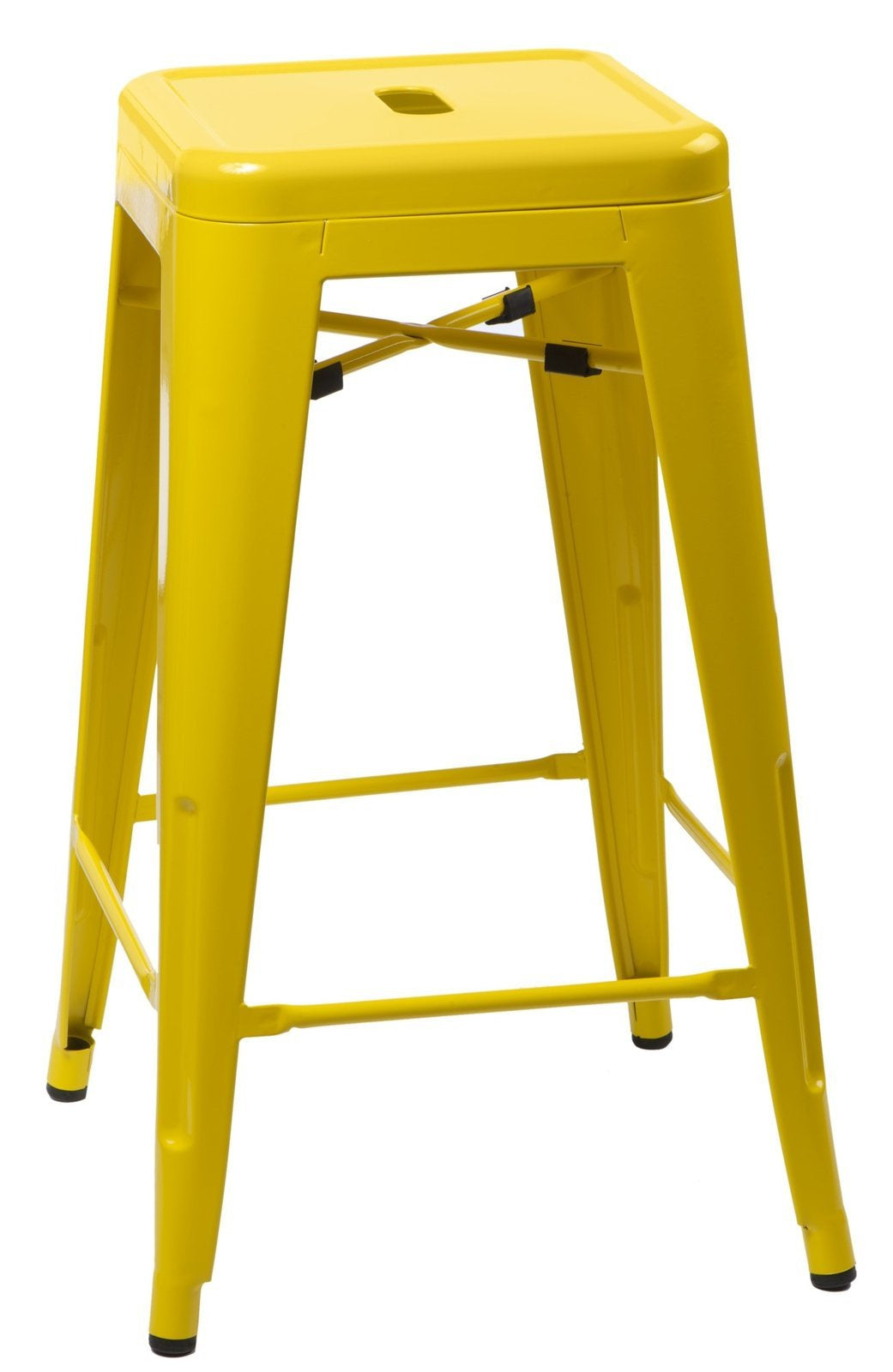 ŻÓŁTY Hoker STOŁEK BAROWY Paris 75 cm insp. Tolix