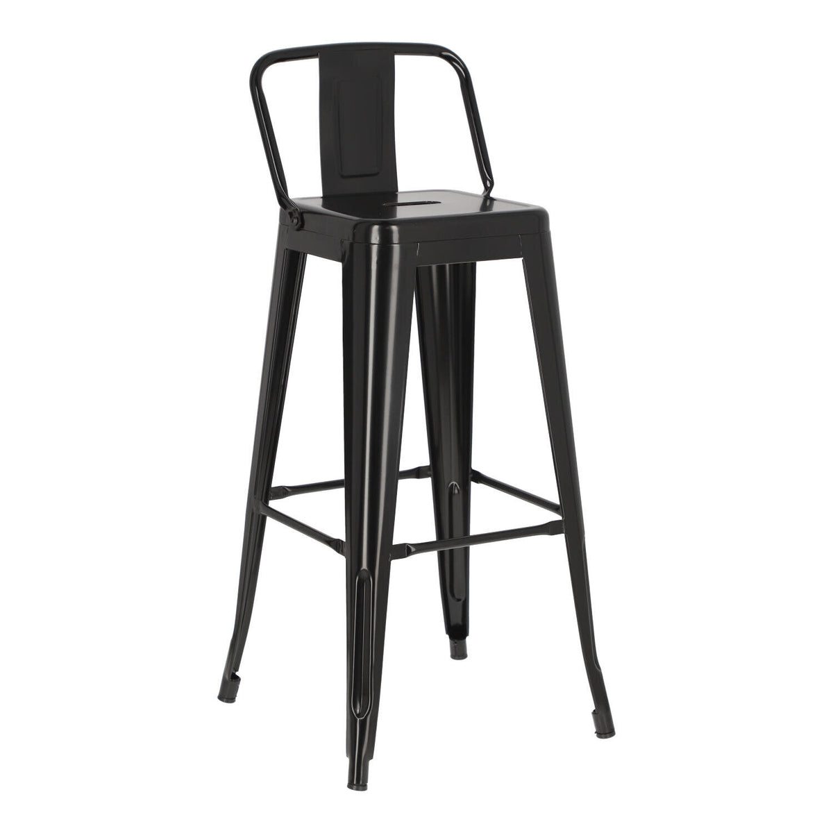 HOKER METALOWY Paris Back 75cm CZARNY insp. Tolix