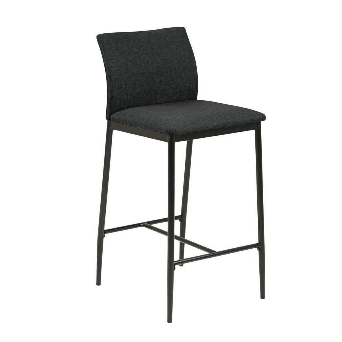 STOŁEK BAROWY Demina low szary TAPICEROWANY 90,5cm podnóżek