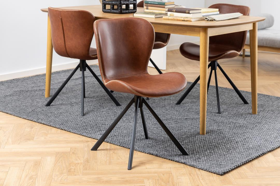 KRZESŁO TAPICEROWANE ekoskóra BRĄZOWE RETRO loft