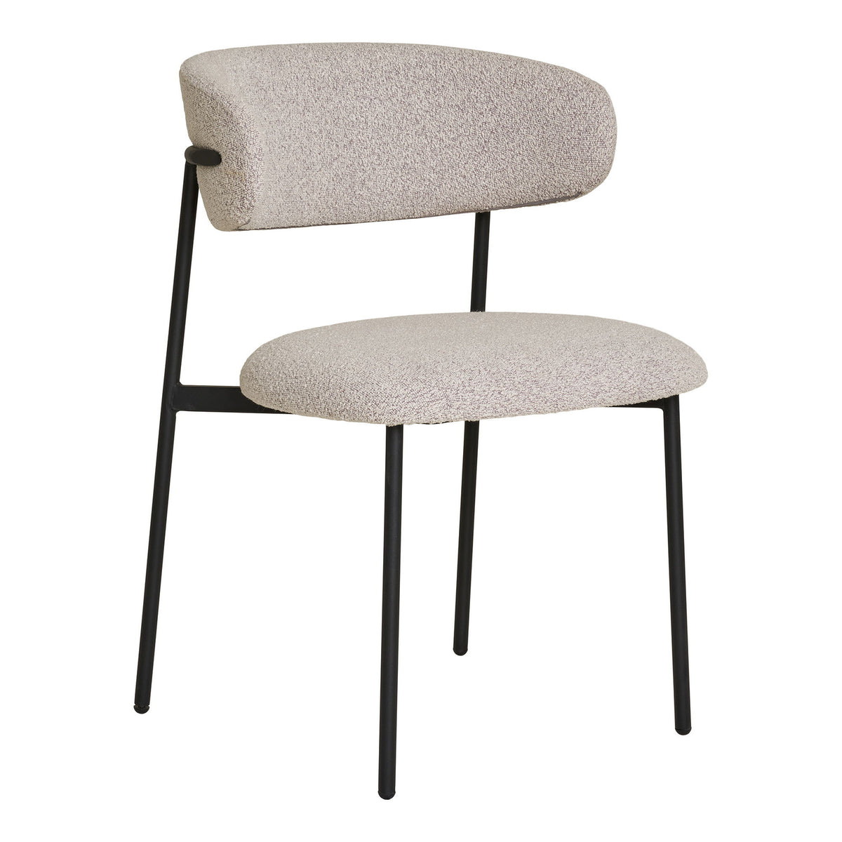 KRZESŁO Mira BOUCLE piaskowe/czarne w stylu skandynawskim