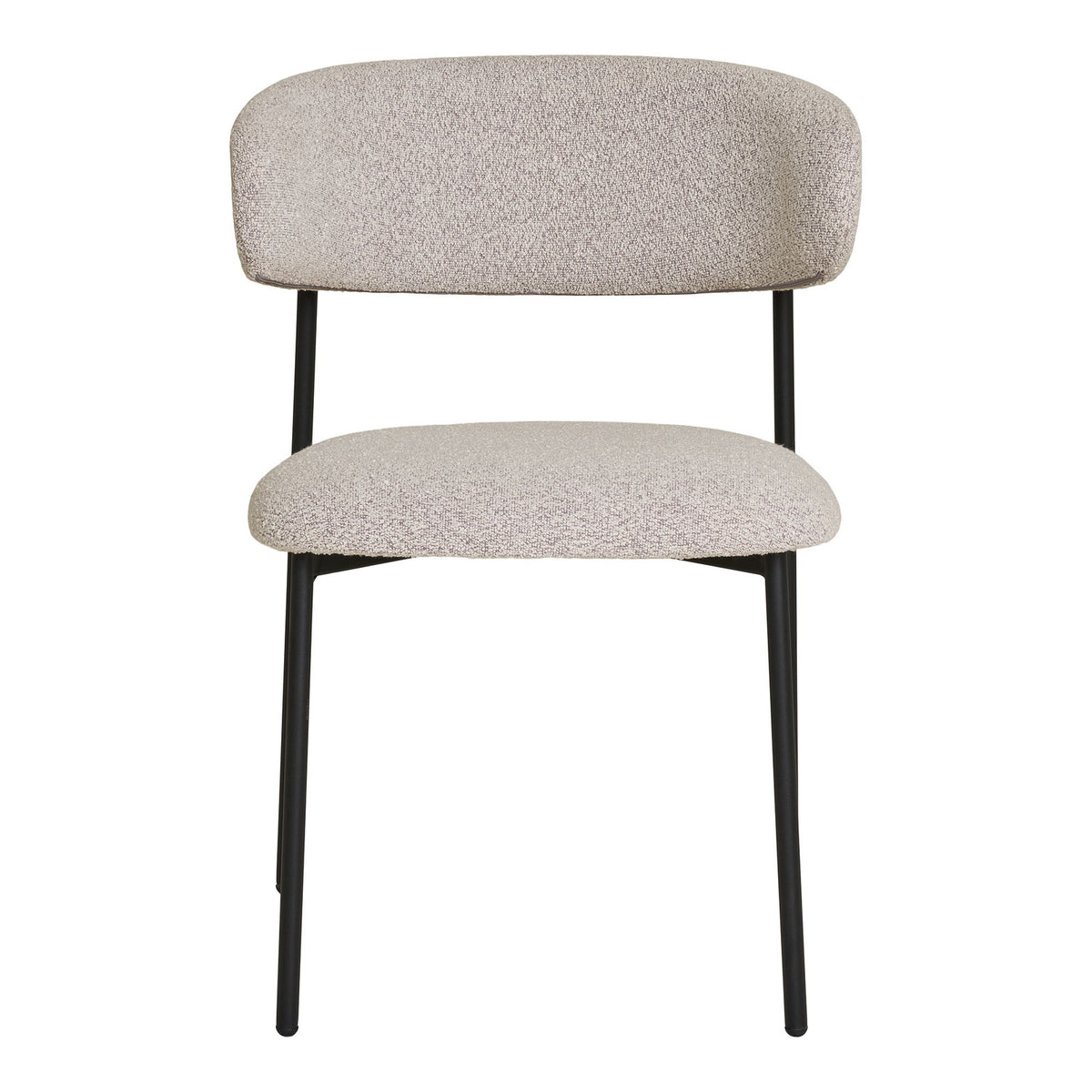 KRZESŁO Mira BOUCLE piaskowe/czarne w stylu skandynawskim