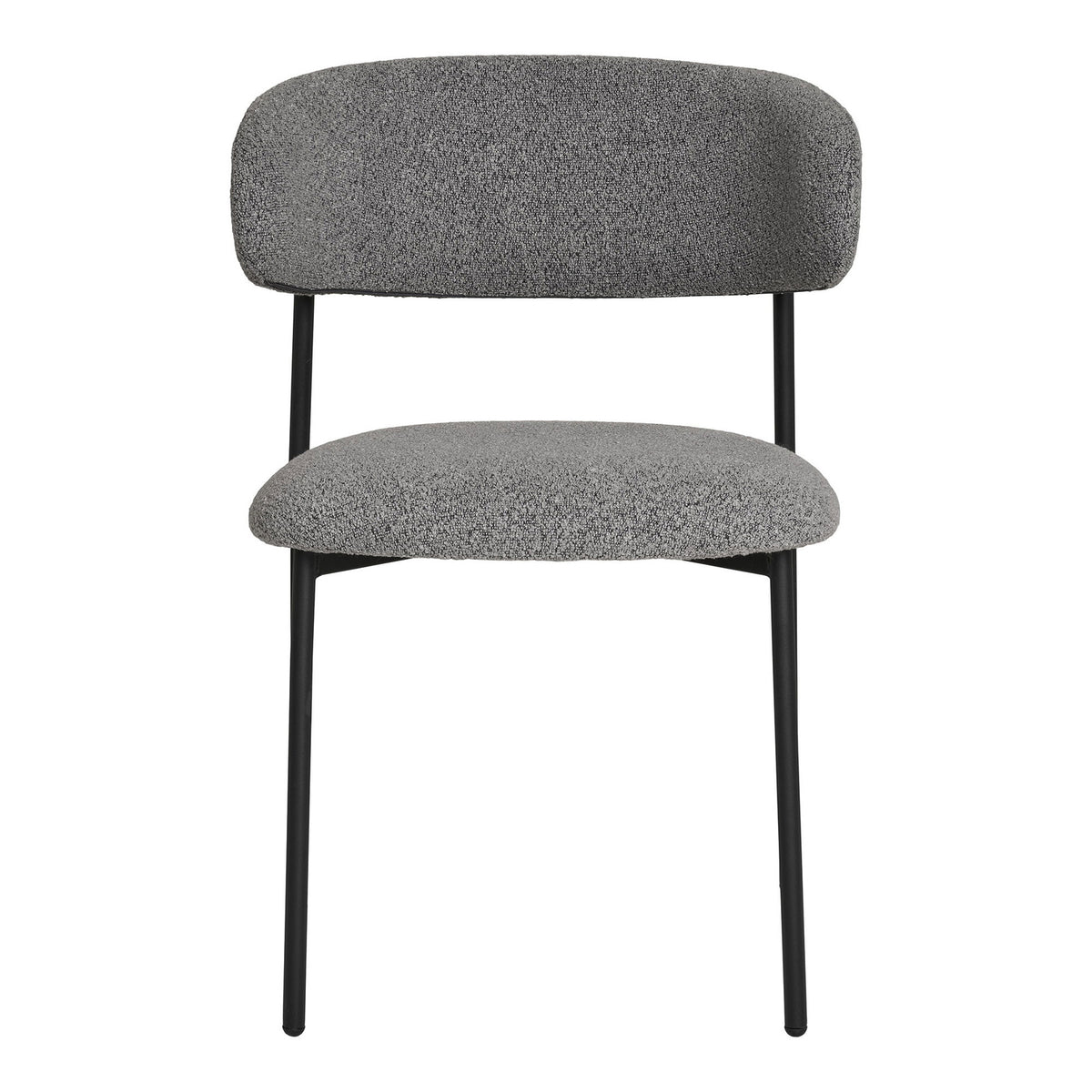 KRZESŁO Mira BOUCLE szare jasne/czarne w stylu skandynawskim