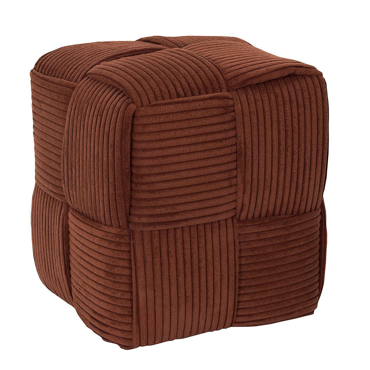 Pufa Scott sztruksowa terracotta do salonu prostokątna 38 cm
