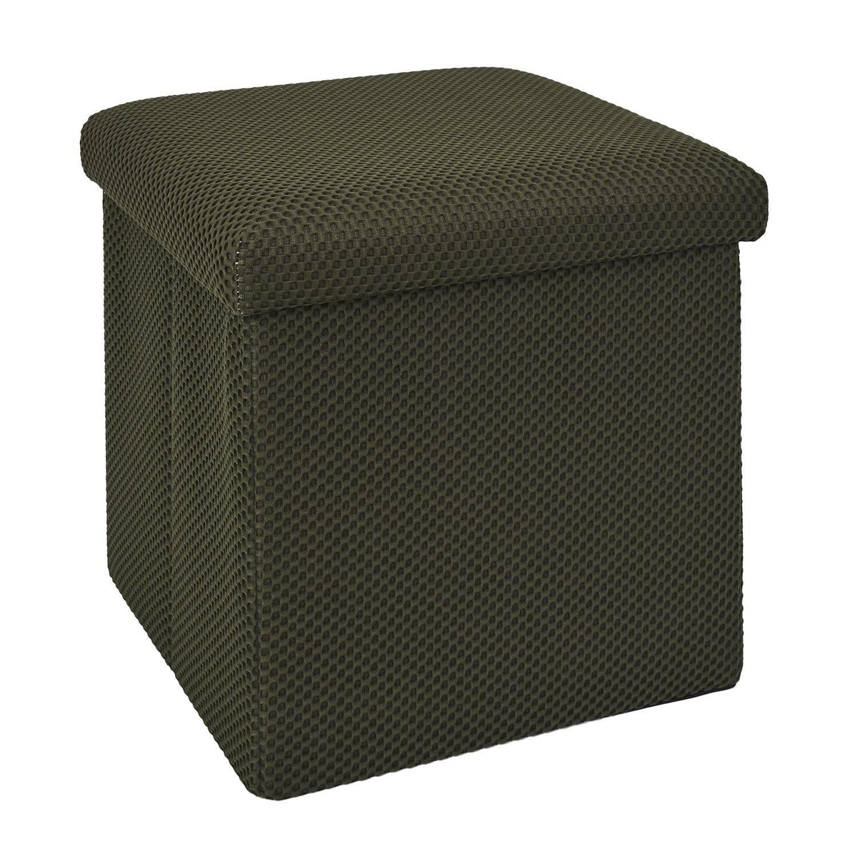 Pufa ze schowkiem Vels Atom Intesi kwadratowa składana nowoczesna do przedpokoju khaki 38x38 cm