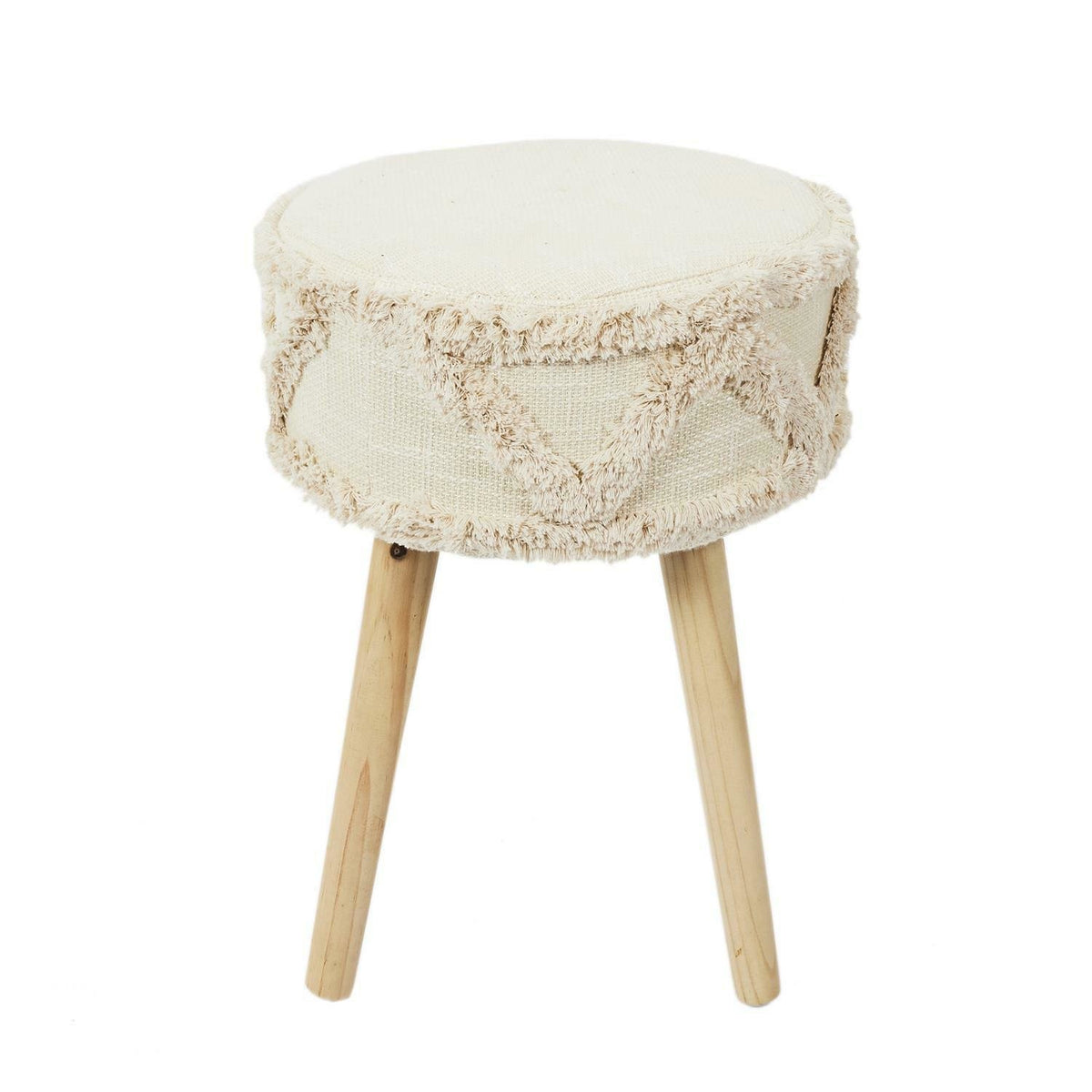 STOŁEK BALI Styl BOHO Naturalny tapicerowany