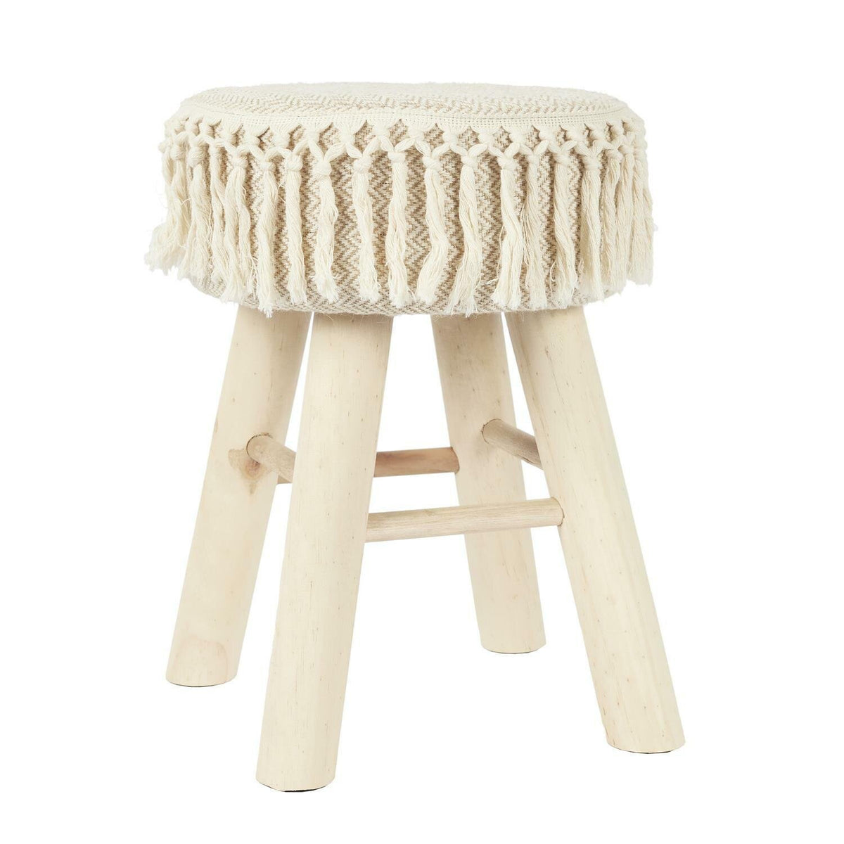 TABORET Pampa w stylu boho PLECIONE SIEDZISKO beżowe