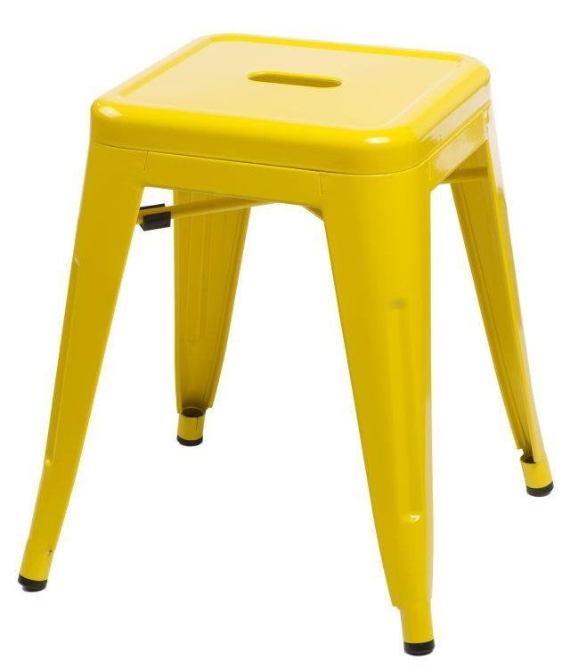 STOŁEK METALOWY żółty Paris insp. Tolix 46 cm